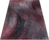 Woonkamer vloerkleed, laagpolig Marble Blur-patroon Zachtpolig Rood