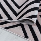 Design vloerkleed voor woonkamer Laagpolig vloerkleed Ruitpatroon Zachtpolig Roze