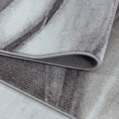 Design vloerkleed voor woonkamer Laagpolig vloerkleed Abstract Waves Pattern Brown Pile