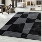 Tapis de salon Shaggy Motif de forme Abstrait Tapis Design Noir