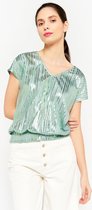 LOLALIZA T-shirt met lurex - Khaki - Maat L