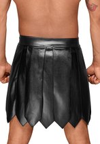 Leather gladiator skirt - Black - Maat 3XL - Lingerie For Him