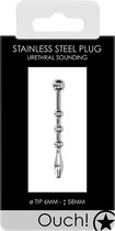 Urethral Sounding - Metal Plug - 6mm - Urethral Toys silver