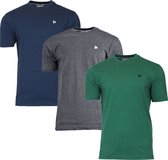 3-Pack Donnay T-shirt (599008) - Sportshirt - Heren - Navy/Charcoal marl/Forest Green - maat M