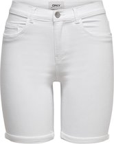Only Broek Onlrain Life Mid Long Shorts Noos 15176847 White Dames Maat - S