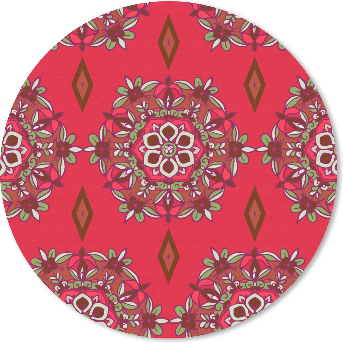 Muismat rond 20x20 cm - Mousepad Mandala - Design - Bloem - Ronde muismatten