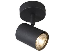 QAZQA jeana - Moderne Plafondspot | Spotje | Opbouwspot - 1 lichts - L 100 mm - Zwart - Woonkamer |…