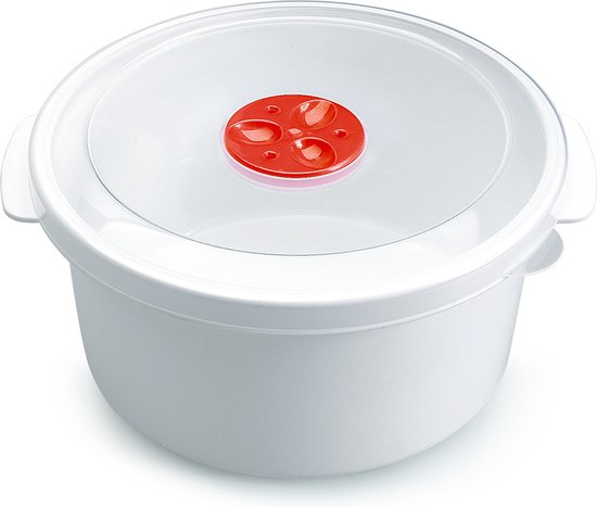 Magnetron voedsel opwarmen potjes/bakjes 2 liter met speciale deksel - 22 x  20 x 10 cm | bol.com