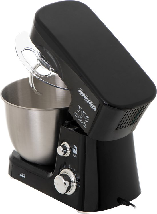 Mesko MS 4217 - Keukenmachine - Keukenrobot - Keukenmixer - 1200W - Zwart - Anti-Spatdeksel - Compleet met accessoires van Mesko — afbeelding 5