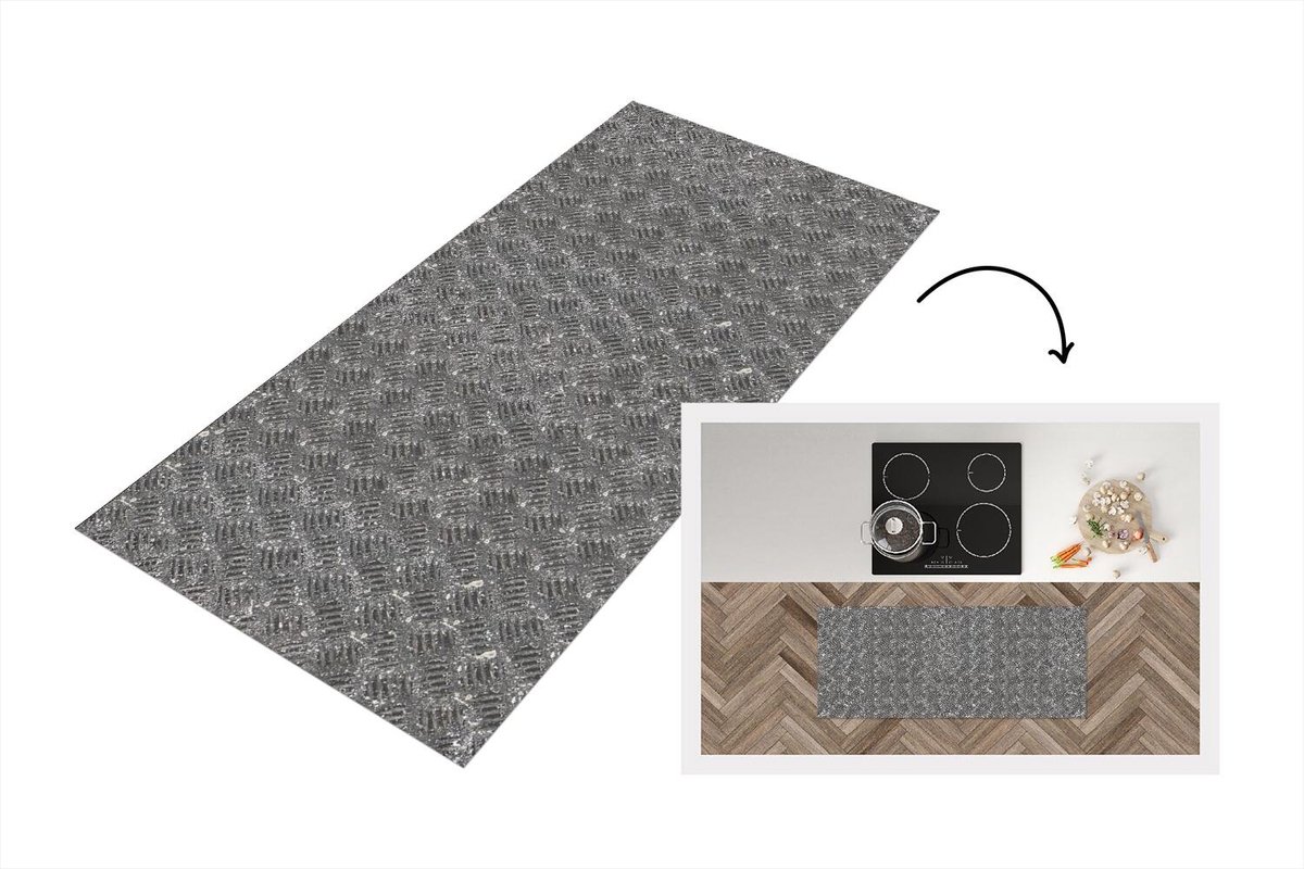KitchenYeah Keukenloper - Loper keuken - Metaal - Industrieel - Patronen - Keukenloper vinyl Multicolor