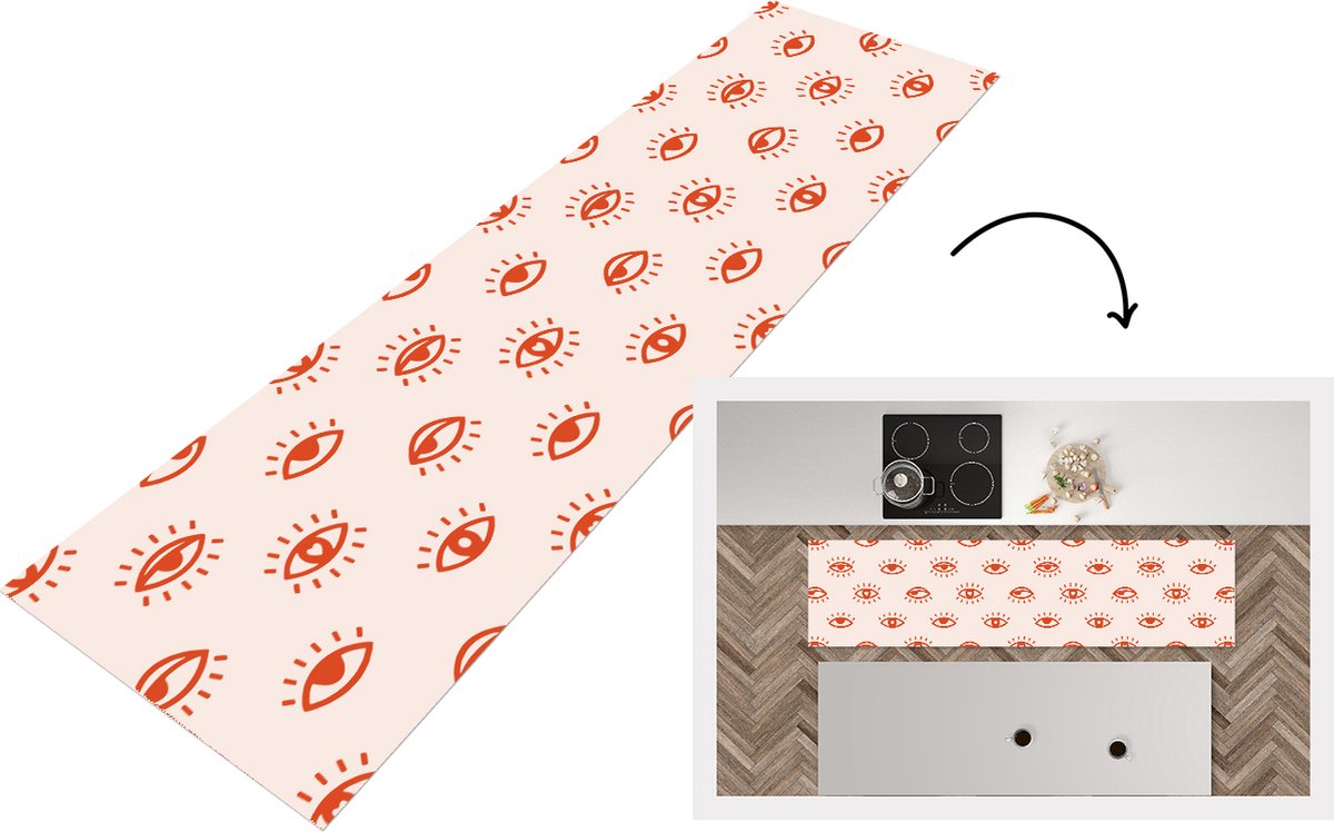 KitchenYeah Keukenloper - Loper keuken - Boho - Oog - Patronen - Keukenloper vinyl multicolor, foto 5