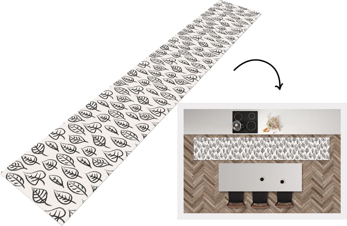 KitchenYeah Keukenloper - Loper keuken - Patronen - Bladeren - Design - 300x50 cm - Keukenloper vinyl Multicolor