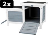 2x KNAAGDIERHUIS GRS/WIT 70X45X43CM