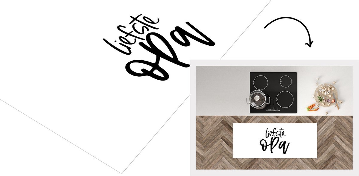 KitchenYeah Keukenloper - Loper keuken - Opa - Spreuken - Liefste opa - Quotes - 120x50 cm - Keukenloper vinyl Multicolor