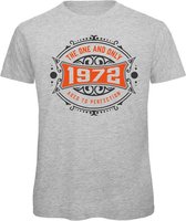 1972 The One And Only | Feest Kado T-Shirt Heren - Dames | Antraciet - Oranje | Perfect Verjaardag Cadeau Shirt | Grappige Spreuken - Zinnen - Teksten | Maat 3XL