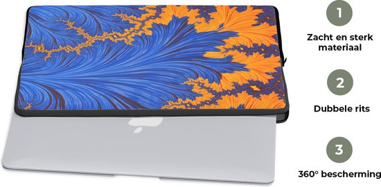 Housse pour ordinateur portable 15 pouces 38x29 cm - Art psychédélique - Housse pour Macbook & Laptop Art psychédélique avec bleu et orange - Housse pour ordinateur portable avec photo