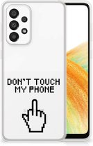 Leuk TPU Back Case Geschikt voor Samsung Galaxy A33 5G Hoesje Finger Don't Touch My Phone