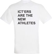 T-shirt ICT'ERS ARE THE NEW ATHLETES| T-shirt heren grappig | grappige cadeaus voor mannen | Wit | maat L