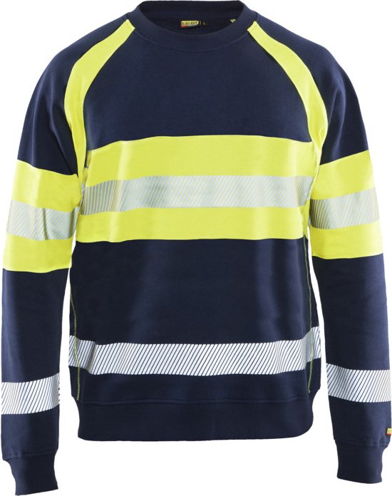 Foto: Blaklader multinorm sweatshirt 3459 1760 marine high vis geel m