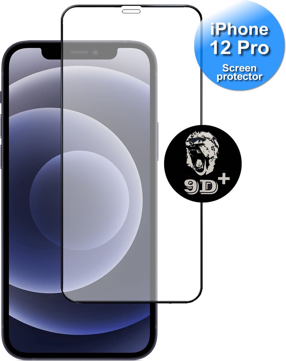 Screenprotector geschikt voor iPhone 12 Pro - Premium 9D Screen Protector - Transparant 9H Gehard Glas Screenprotector