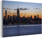 Wanddecoratie Metaal - Aluminium Schilderij Industrieel - New York - Skyline - Amerika - 60x40 cm - Dibond - Foto op aluminium - Industriële muurdecoratie - Voor de woonkamer/slaapkamer