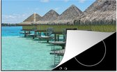 KitchenYeah® Inductie beschermer 80x52 cm - Waterbungalows op Bora Bora - Kookplaataccessoires - Afdekplaat voor kookplaat - Inductiebeschermer - Inductiemat - Inductieplaat mat