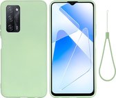 OPPO A54 Hoesje - Mobigear - Rubber Touch Serie - Hard Kunststof Backcover - Groen - Hoesje Geschikt Voor OPPO A54