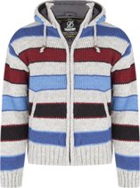 SHAKALOHA Gebreid Wollen Vest Heren/Uni met polyester fleece voering - M Jive GreyRedNavy L