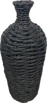 Cozy Ibiza-Vaas -nature -rond-zwart 37 cm
