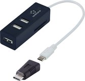 Renkforce 3-poorts USB 2.0 OTG-hub met SD-kaartlezer + micro-B-USB naar USB-C-adapter