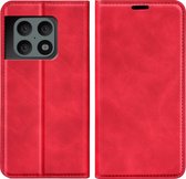 Cazy OnePlus 10 Pro Hoesje - Portemonnee Book Case - Kunstleer - Rood
