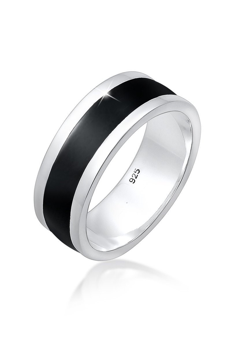 KUZZOI - Ring - Heren Band Basic Geo Email Casual in 925 Sterling Zilver - Heren