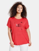 SAMOON Dames T-shirt met tekstprint EcoVero