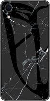 Mobigear Hoesje geschikt voor Apple iPhone XR Telefoonhoesje Gehard Glas | Mobigear Marble Glass Backcover | iPhone XR Case | Back Cover - Zwart