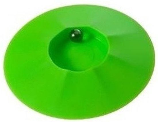 Knikkerpot van kunststof - 17 cm - groen - met knikkers - voor binnen en buiten
