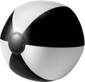 Opblaasbare speelgoed zwembad strandbal - zwart/wit - D26 cm - Strandballen - Strand speelgoed