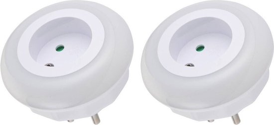 2x Stuks stopcontact nachtlampjes met LED sensor - nachtverlichting - dag/nacht functie