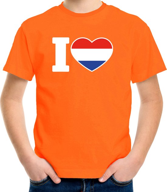 Oranje I love Holland shirt kinderen 110/116