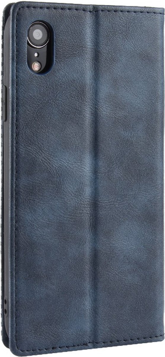 Peachy Vintage kunstleer Wallet Case geschikt voor iPhone XR - Blauw hoesje