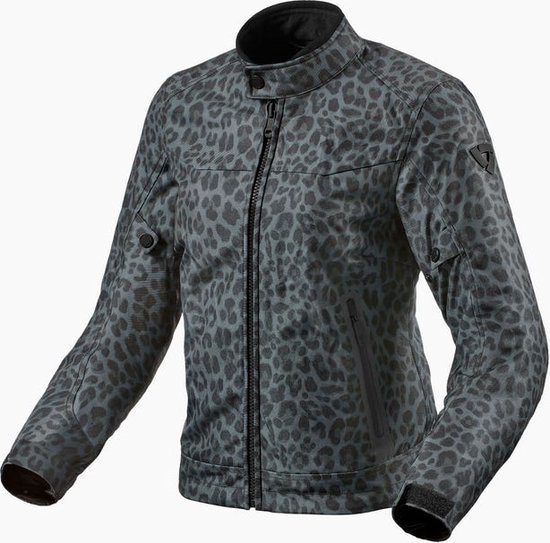 REV'IT! Jacket Shade H2O Ladies Leopard Dark Grey XS - Maat - Jas