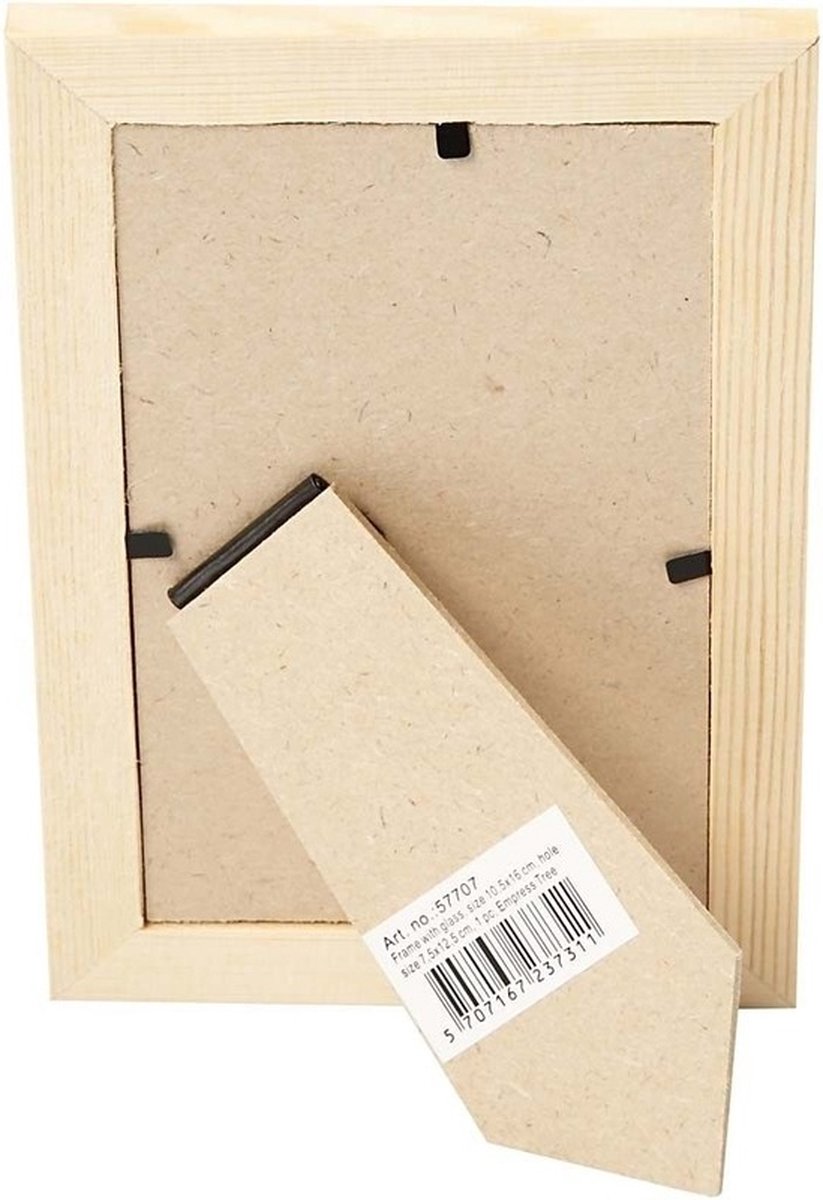 Fotolijst van hout om te beschilderen, 6 stuks, fotolijsten, knutselset