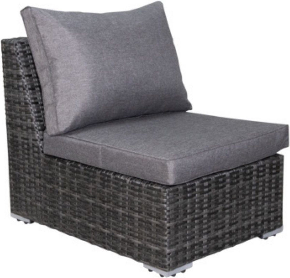 Denza Furniture Nashville luxe hoek wicker loungeset incl. tussenmodule 5-delig | wicker | 325x255cm | Falcon Grey | 6 personen