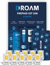 Prepaid IoT Europa Dekking - 300MB + 50SMS geldig voor 5 jaar - Bundel 10x simkaarten