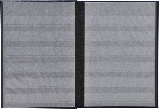 Thumbnail van een extra afbeelding van het spel Postzegelalbum met kaft in kunstleder - 32 zwarte bladen - 6 banden - 16 ,5x22,5cm - Rood