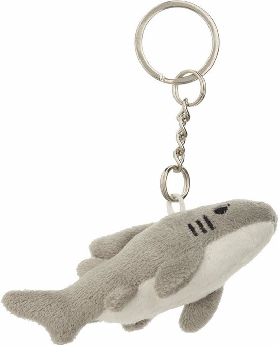 Pluche Haai knuffel sleutelhanger 6 cm - Speelgoed dieren sleutelhangers