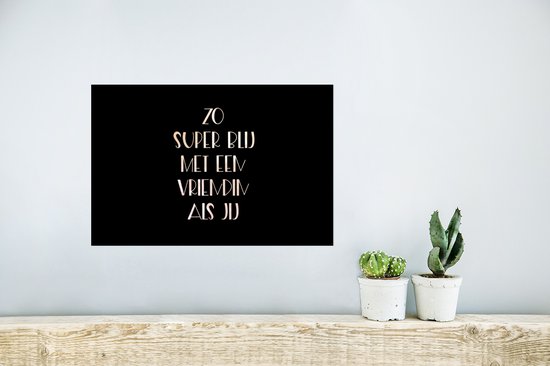 Poster Girlfriend - BFF - Citations - Girlfriends - Tellement super heureuse avec une amie comme toi - Dictons - 30x20 cm