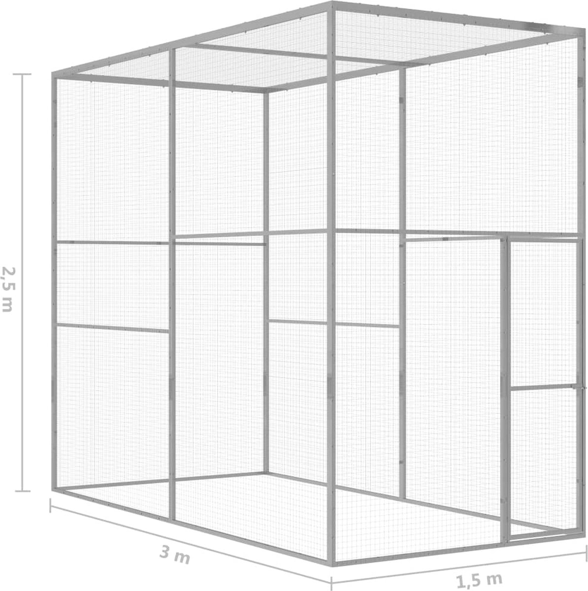 vidaXL Cage pour chat 1,5x1,5x1,5 m Acier galvanisé