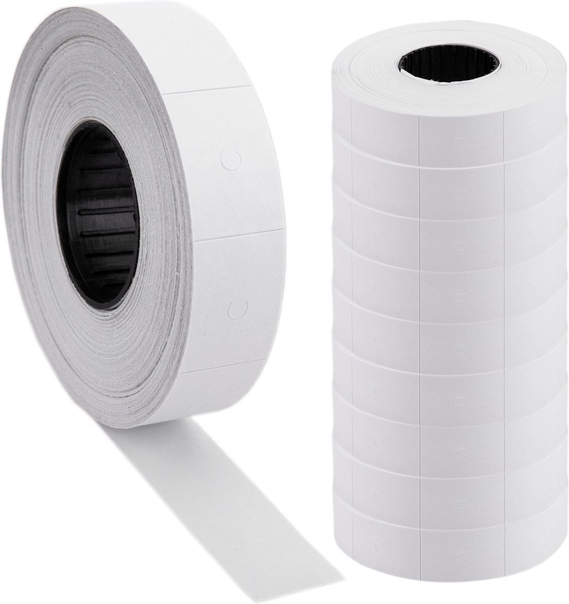 PrimeMatik - Rol van 1000 witte zelfklevende etiketten 23x16 mm 10 eenheden