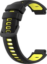 Sport bandje geschikt voor Garmin Forerunner 735xt / 235 / 230 / 220 / 620 / 630 - Horlogeband - Polsband - Zwart/geel