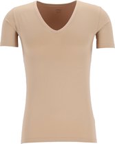 T-shirt fonctionnel Mey Dry Cotton (pack de 1) - T-shirt homme coupe slim col V profond - Beige - Taille: M